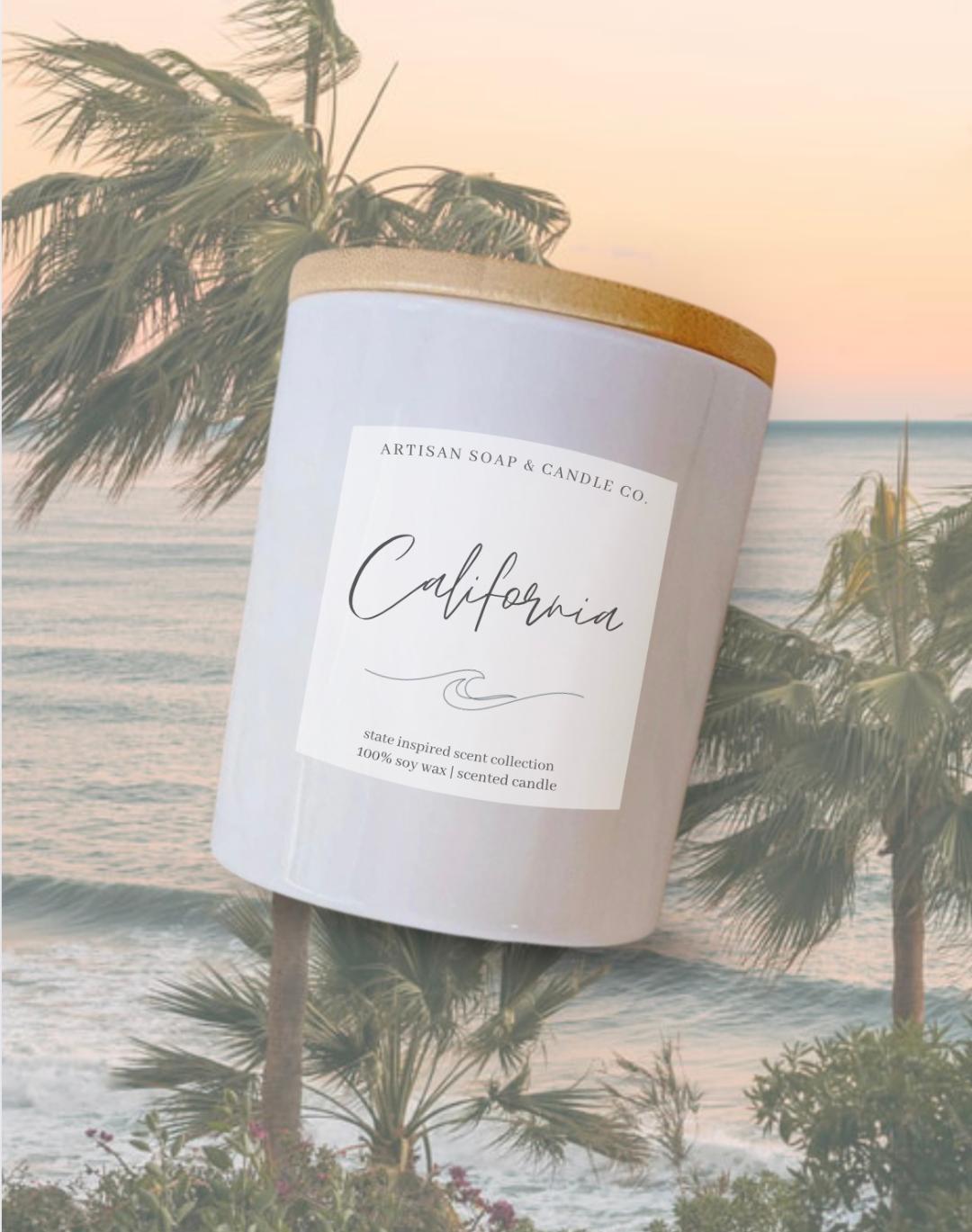 California State Inspired Scented Candle California Gifts